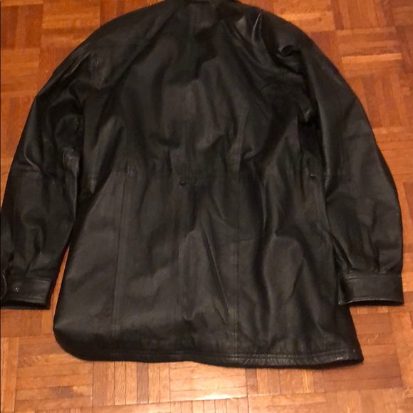Thick sergi platini leather coat w/removable liner - Picture 4 of 10